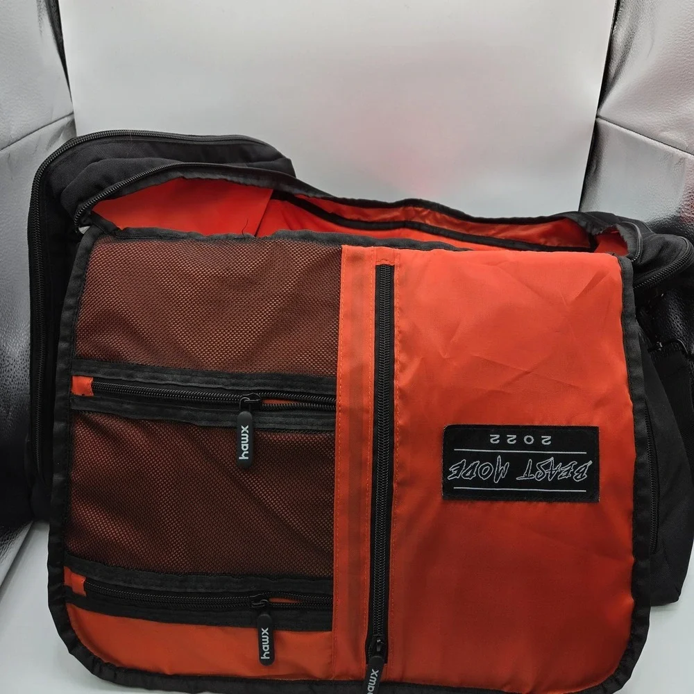Hawx Black 20in Duffle Bag Adjustable Straps Polyester‎ Travel Gym Weekender
